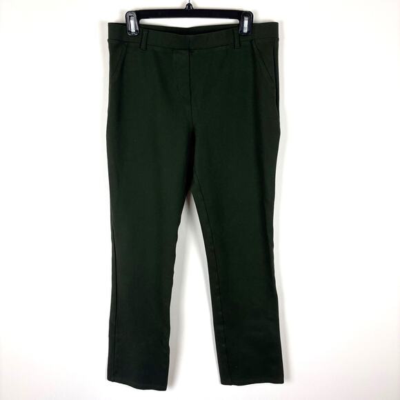 Quince Ultra Stretch Ponte Straight Leg Pant Olive Green Large Tall minimalist - Picture 1 of 8